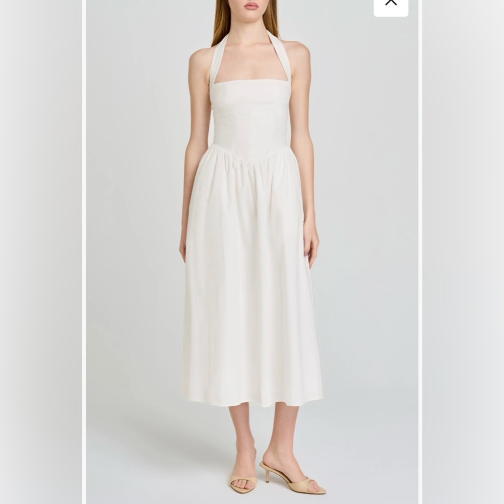 Camellia Halter Neck Stretch Cotton Midi Dress - 
WAYF Nordstrom